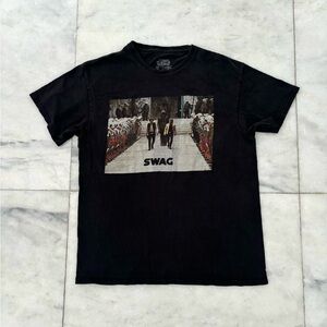 VTG Star Wars SWAG T Shirt Han Solo Chewbacca Luke Skywalker Black Retro Medium